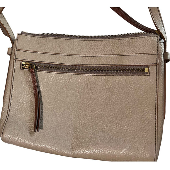 Fossil Crossbody Handbag, Tan with Tan Trim, Very Clean - Picture 3 of 7
